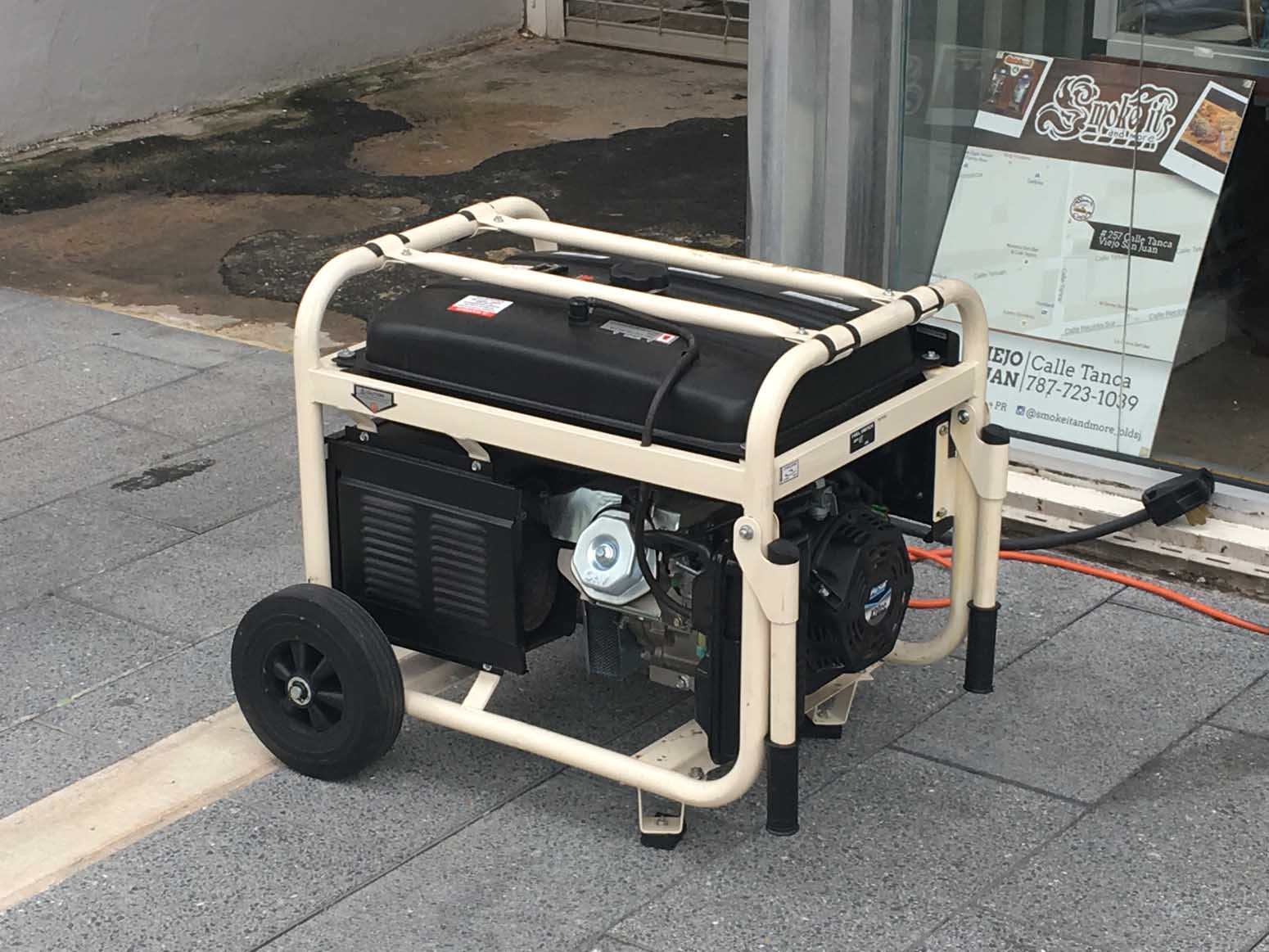 Small generator keeping a local shop open