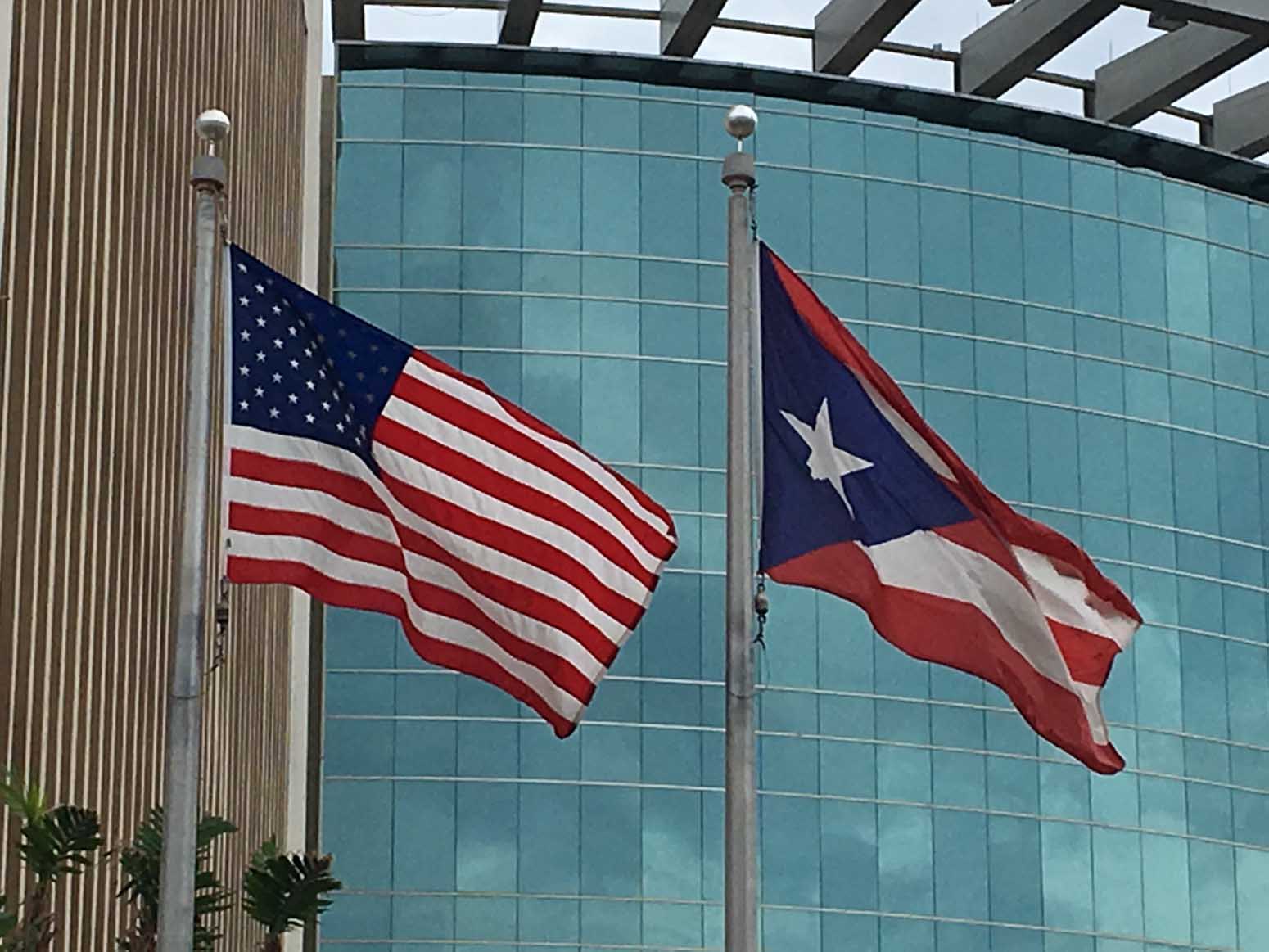USA and Puerto Rico flags