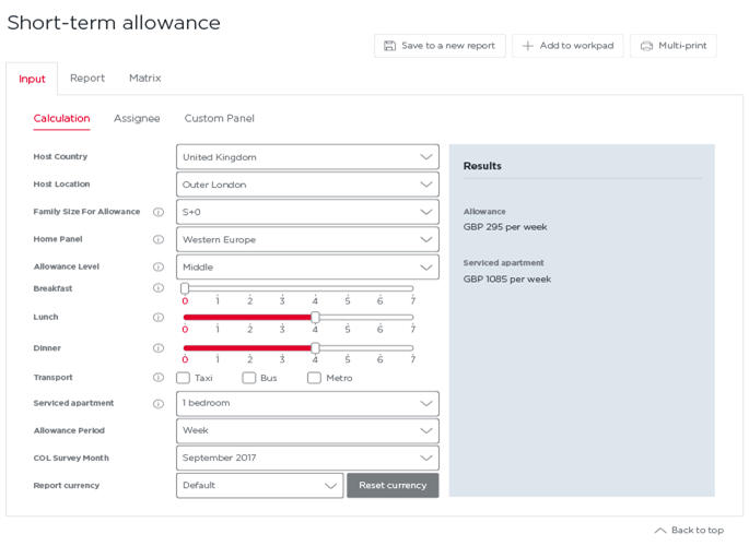 Shortterm Allowance Calculator ECA International