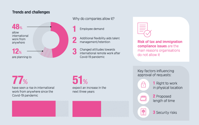 International remote work infographic